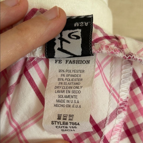 Chic Strapless Pink Plaid Dress - Picture 5 of 5